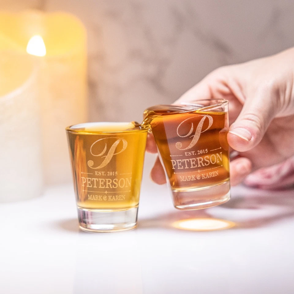 Juego de 2 vasos de chupito personalizados - vasos de chupito grabados de 2 oz Foto 3 de 4