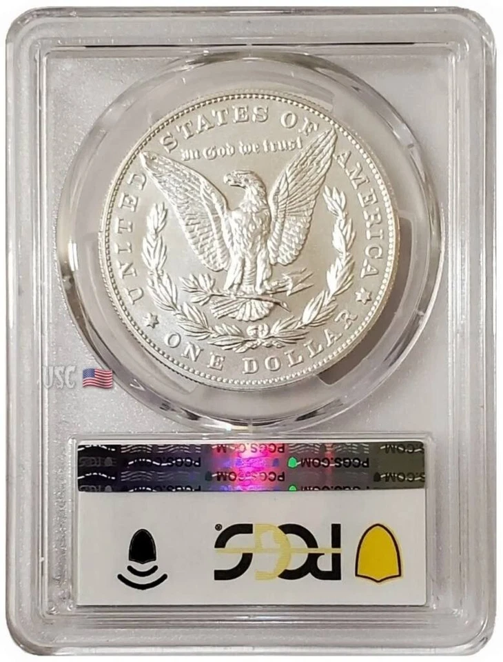 2023-P $1 MORGAN DOLLAR PCGS MS70 Blue Flag Label Silver Coin. - Image 2 of 3