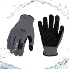 Vgo 1Pair 41℉ Lined Touchscreen Waterproof Winter Work Gloves (NB7581FLWP-GRA)