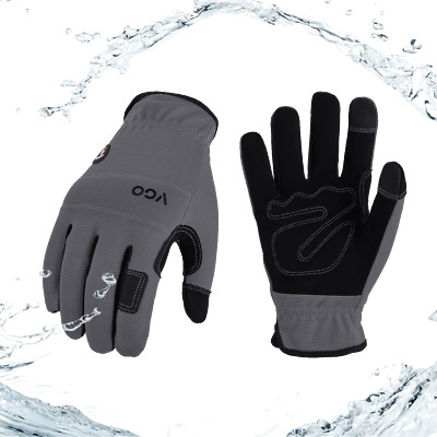 Vgo 1Pair 41  Lined Touchscreen Waterproof Winter Work Gloves (NB7581FLWP-GRA)