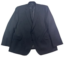 mens black Stafford wool blazer jacket sport suit coat travel separate 52R