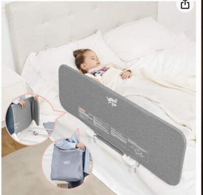 Vava Soo Portable Folding Bed Rail for Baby, 41inch, White, BC108