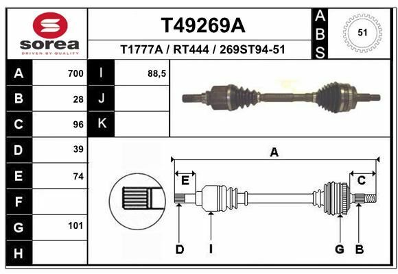 Cardan anti-vibration pour Renault Master II et Opel Movano 2.5 CDTI