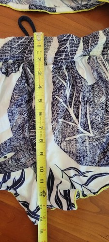 Anthropologie Camille Cabanes Botanical Bird Flannel Pajama Set XS Blue White - Picture 8 of 9