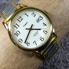 Timex Men CR2018 Dress/Formal Date Indiglo Two-Tone Expansion Quartz Watch7 1/4"