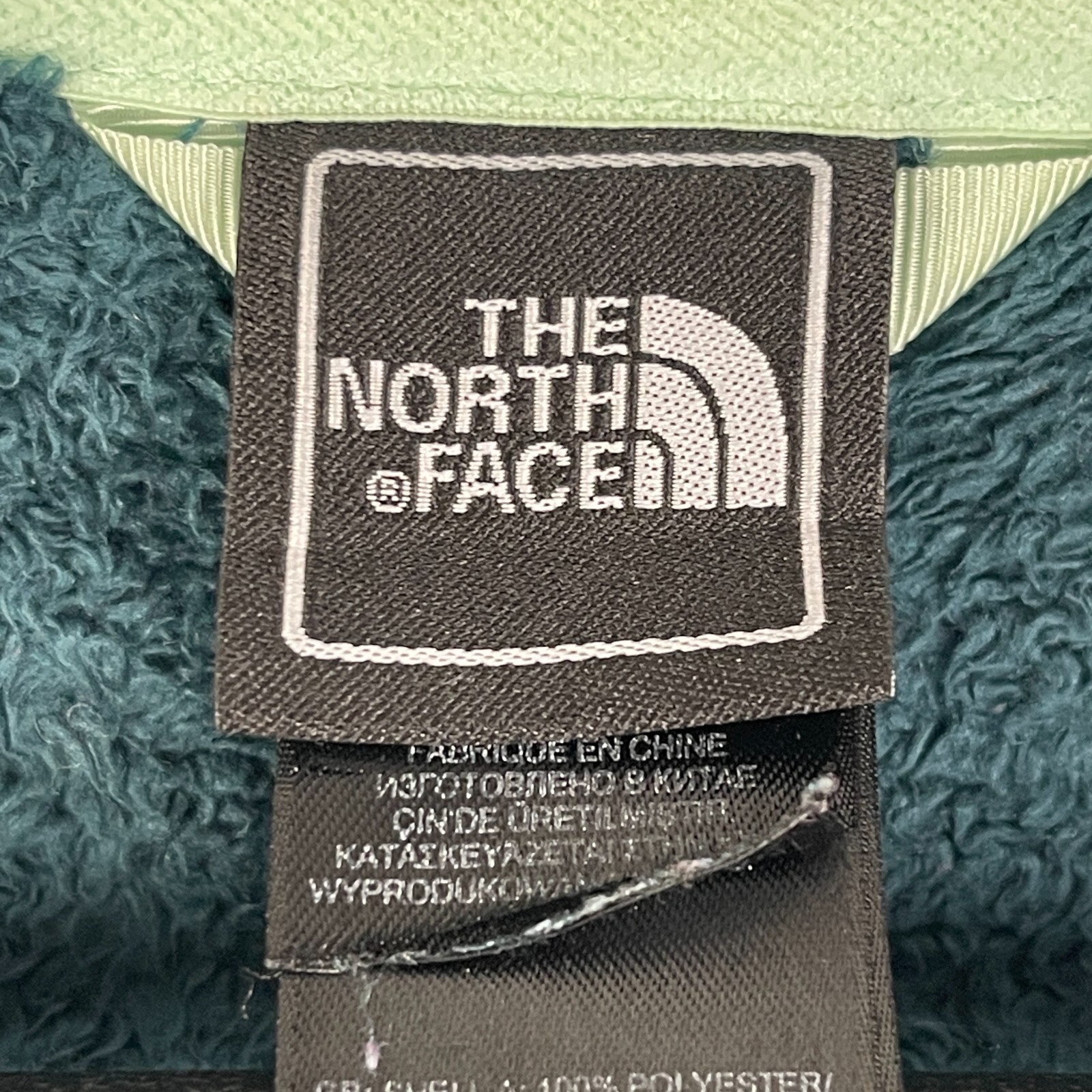 The North Face Osito Jacket Womens M Monkey Fleece Soft Plush Full Zip Green