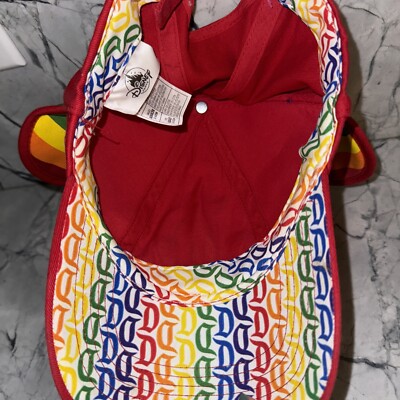 NWT Disney Parks One Size Red Mickey Ears Adult Hat Rainbow Disney Parks Mickey Mouse Rainbow Heart Ears Hat Adult Size  main image 4