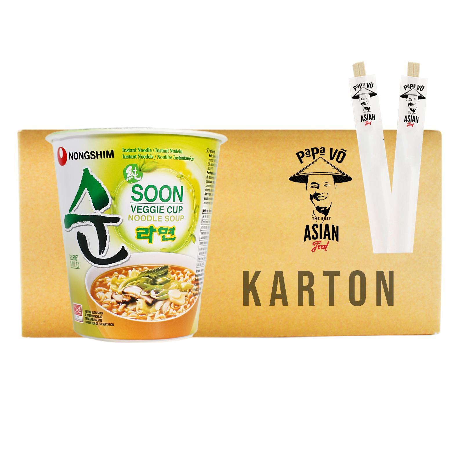 Nong Shim Cup Instantnudeln Veggie Ramyun Cup 12x67g Nudelsuppen Instant noodles