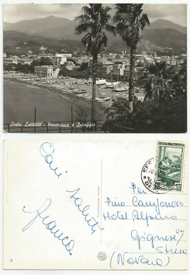 GENOA (147) - SESTRI LEVANTE Panorama and Beach - FG/Vg 1953