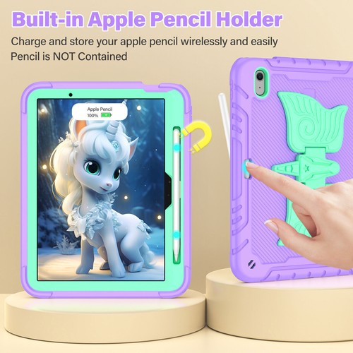 Kids Shockproof Unicorn Butterfly Stand Case Cover For iPad Air 11 inch M2 2024 - Picture 9 of 26