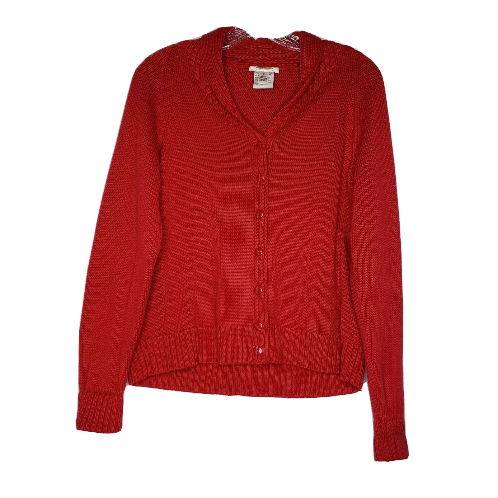 Cárdigan Talbots tamaño pequeño con botones rojos delanteros-image