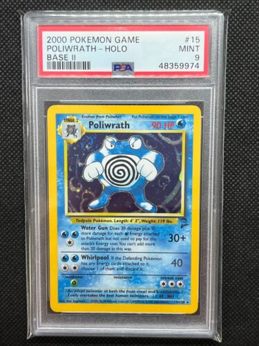 PSA 9 Poliwrath Holo Base Set 2 - 15/130 Pokemon Card [1999-2000] - Picture 1 of 2