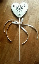 Bridesmaids/ Fairy Cream Heart Wedding/ fancy Dress Wand .Metal Heart 9.5cms