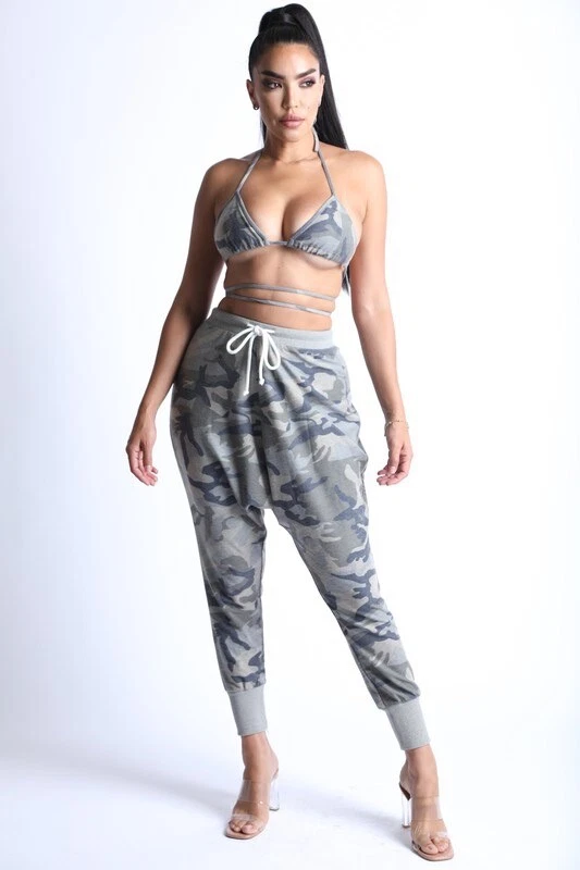 Conjunto Pantalón Mujer Dos Piezas En Camuflaje Foto 3 de 4