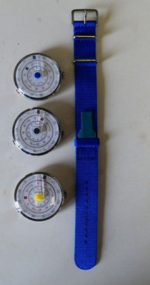 Armbanduhr Klokers Punkt Blau Gelb Oder Schwarz Kunstleder Blau Neu