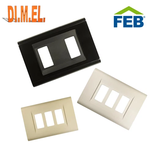 COMPATIBILE BTICINO MAGIC PLACCA FEB 1 2 3 FORI BIANCA NERA AVORIO