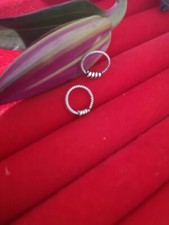 STERLING SILVER 925 2 SMALLEST SIZE OF HOOPS FOR NOSE RING AND HELIX L76-82