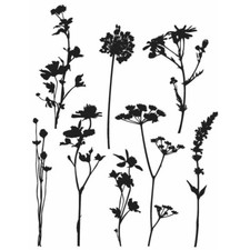 CMS253 Tim Holtz /Stampers Anonymous Wildflowers Cling 8 Stamp Set Botanical