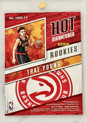 ? TRAE YOUNG RC AUTO 2018-19 Panini Hoops Hot Signatures Rookie 
