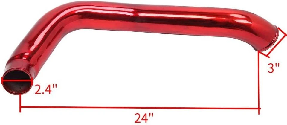 Turbo Intercooler Pipe & Intake Elbow For 03-07 Ford F250 6.0L Powerstroke Red - Image 2 of 4