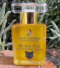 NEW SAGE GODDESS BLACK CAT  A Spirit Animal Blend Sacred Perfume Oil 17ml