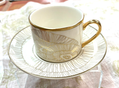NEW PICKARD China KELLY WEARSTLER HILLCREST Tea Cup and Saucer, Store Sample