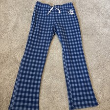 Life Is Good Woman  s Sleep Pants Blue Plaid Size M Coffee Cup Logo Drawstring