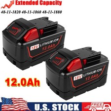 2PACK 12.0Ah For Milwaukee For M18 18V Extended Capacity Battery 48-11-1860 NEW