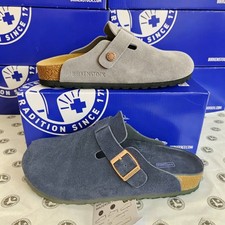 Birkenstock Taupe Suede Leather Boston Soft Footbed UK SIZE