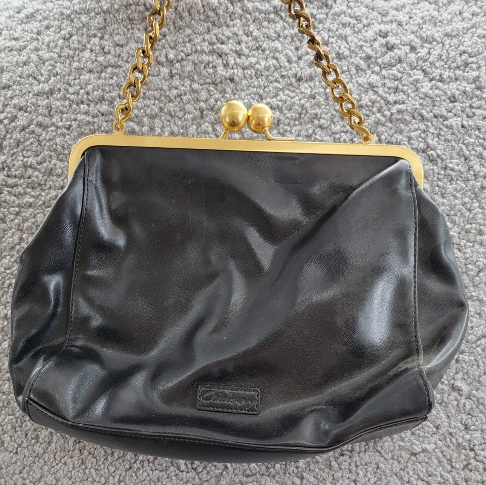 Bolso sin asas Circus by Sam Edelman con correa de cadena para mujer negro/dorado bloqueo de beso Foto 2 de 4