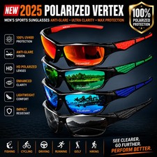 New 2025 Polarized Vertex Men AntiGlare Fishing Cycling Driving Sport Sunglasses