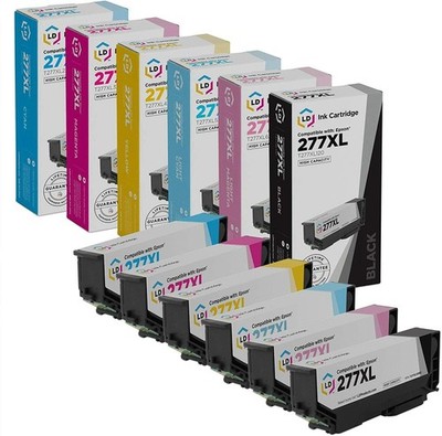 LD Replacement Epson 277XL 6PK High Yield Cartridges: 1 of each B/C/M/Y/LC/LM