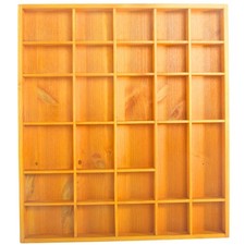 Lemon Yellow Display Cabinet 28 Cubby Sections for Curios Trinkets Collections