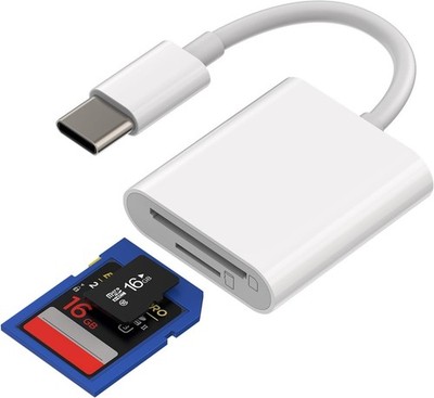 USB C SD Card Reader Dongle(2in1) Type-C Multiport Micro TF Camera Memory... 