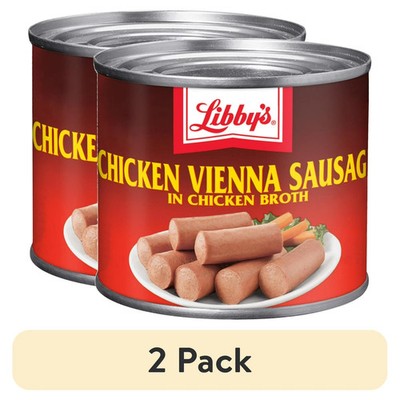 Libby's Chicken Vienna Sausage in Broth 4.6 oz Can 10g Protein (2 Pack)