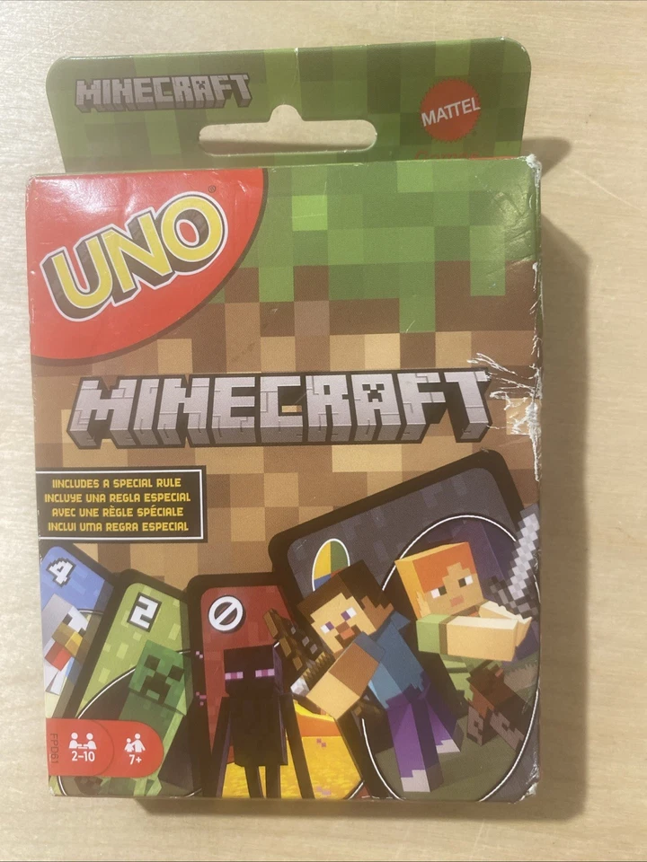 UNO Minecraft Card Game Family Fun, Box Is Damaged (LW) - Image 3 of 4
