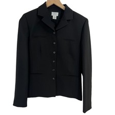 ANN TAYLOR LOFT Black Button Down Blazer SZ 2
