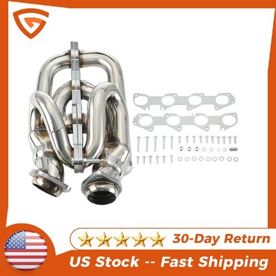 Exhaust Headers Fit For Dodge Ram Replacement 2Pcs Stainless Steel Shorty New