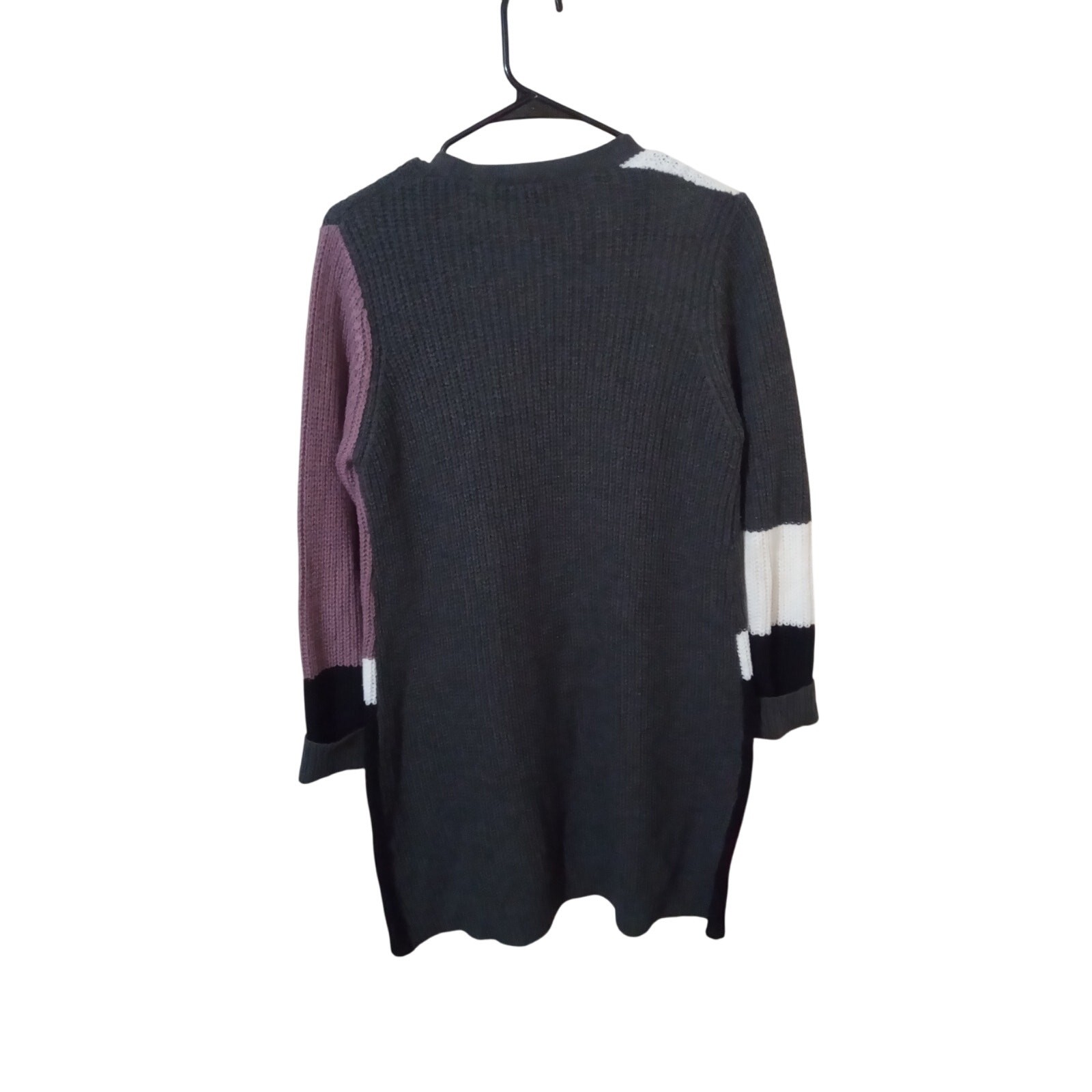 BCX Ribbed Knit Color Block Over Sized Open Front… - image 2