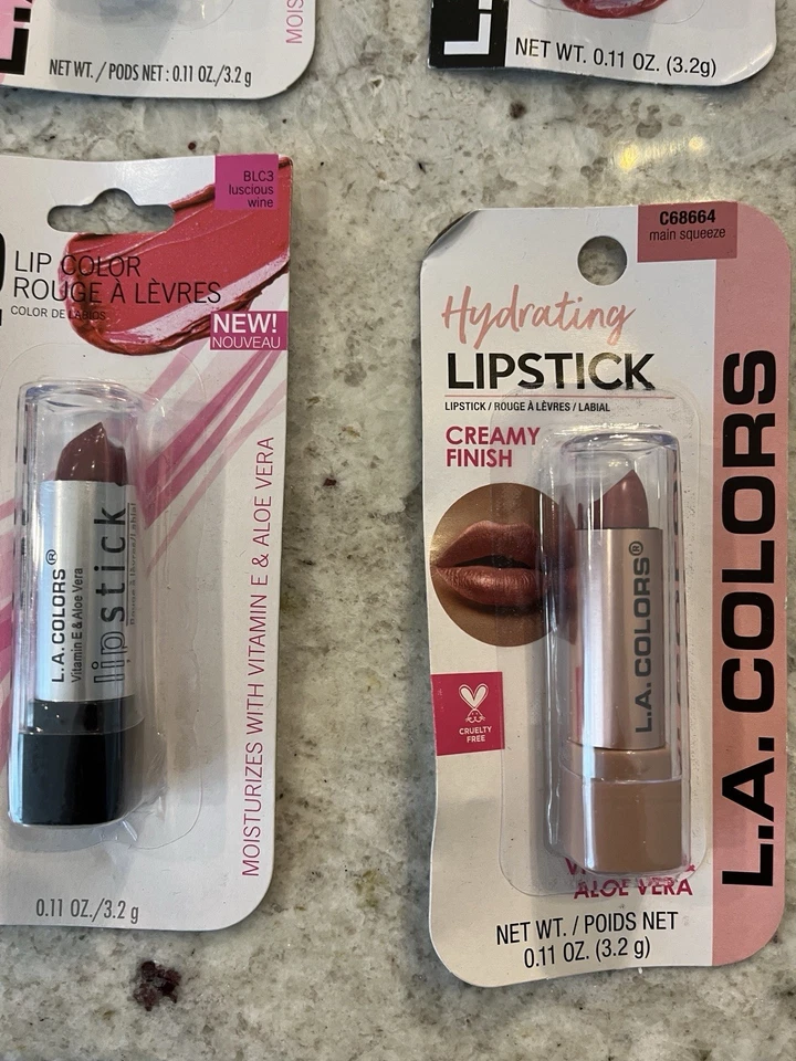 Lot Of 8 L.A. Colors Lipstick Cherry Red Nectarine Sorbet Main Squeeze - Image 4 of 4