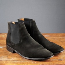 ALFRED SARGENT chelsea boots daim noir UK 9 / 43 chaussures bottines cuir