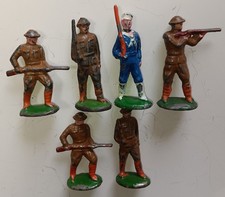 BARCLAY 1930s EARLY RARE Lead Toy Soldiers 6pc-Lot SECOND SERIES MANOIL