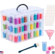 Diamond Painting Storage Container, 3-Tier Bead Organizer Box with 150 Slots,