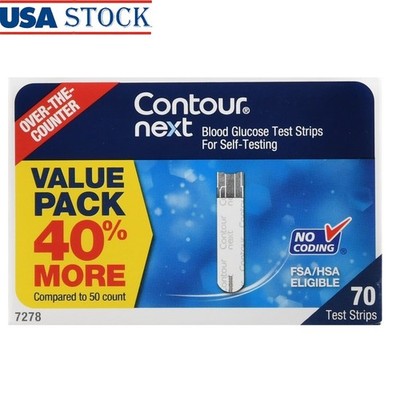 Blood Glucose Test Strips 70 Count No Coding Fast Results Second Chance Sampling