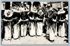 Patzcuaro Michoacan Mexico Postcard Danza De Los Viejitos c1940's RPPC Photo