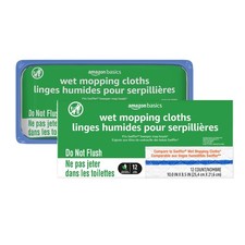 Amazon Basics Wet Mopping Cloth Refills, 24 Count 2 Packs of 12 , White