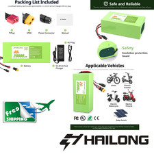 24V 36V 48V 52V 60V Electric bicycle lithium Battery For 200W 1000W 1500W Motor