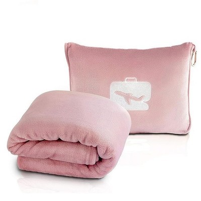 Reisedecke und Kissen, Ultra Soft 2 in 1 Airplane Fit, A-Pink 