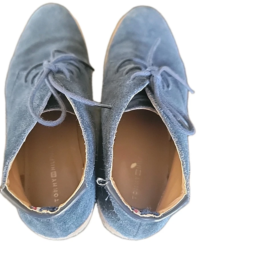 Tommy Hilfiger Zapatos Mujer 8 M Niley Puntera Lisa Con Cordones Oxford Azul Gamuza Foto 4 de 4