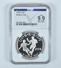 1994-S World Cup Commemorative Silver Dollar Proof 9.9 UCAM NGC X NGCX